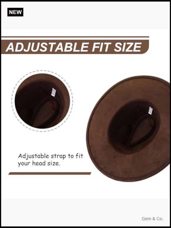 Classic Suede Fedora Hat with Wide Brim, Unisex Adjustable main image 7